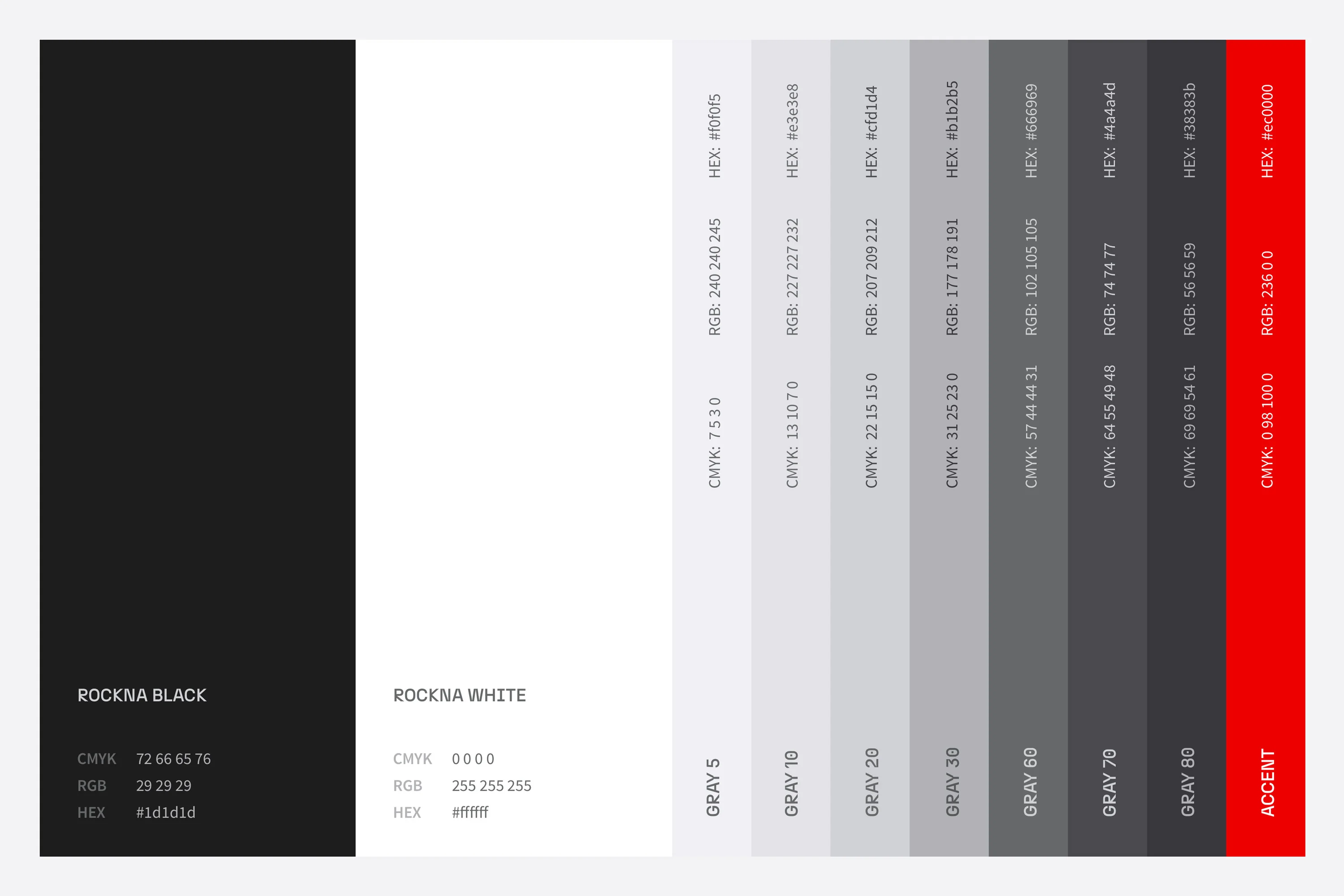 Rockna color palette